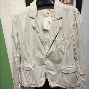 Nili Lotan Light Cream Single-Button Tailored Blazer